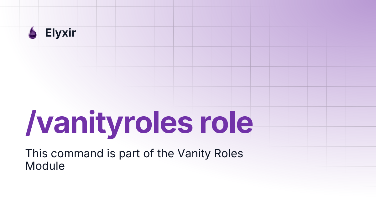 /vanityroles role | Elyxir